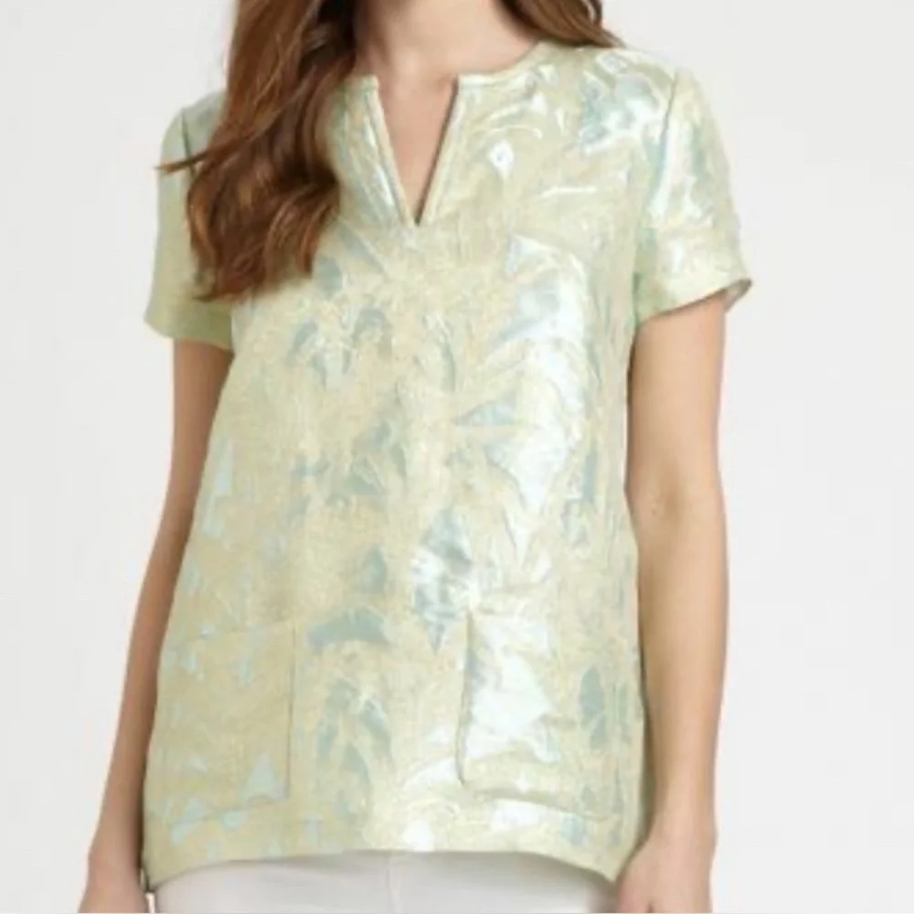 Kate Spade Emmaline Top Silk Metallic Tunic sz 0 ( XS )